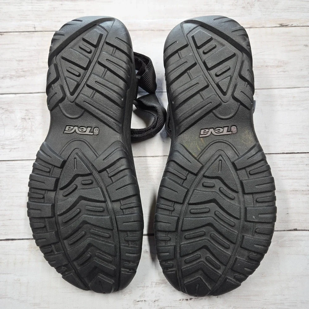 Teva Hurricane 4 Sport Sandal Hiking Outdoor Men 10 Black Adjustable Damaged